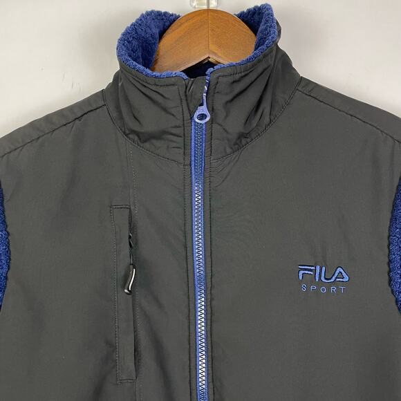 Fila Sport | Blue & Black Cloud Peak Fleece Zip Up Jacket - Picture 5 of 13